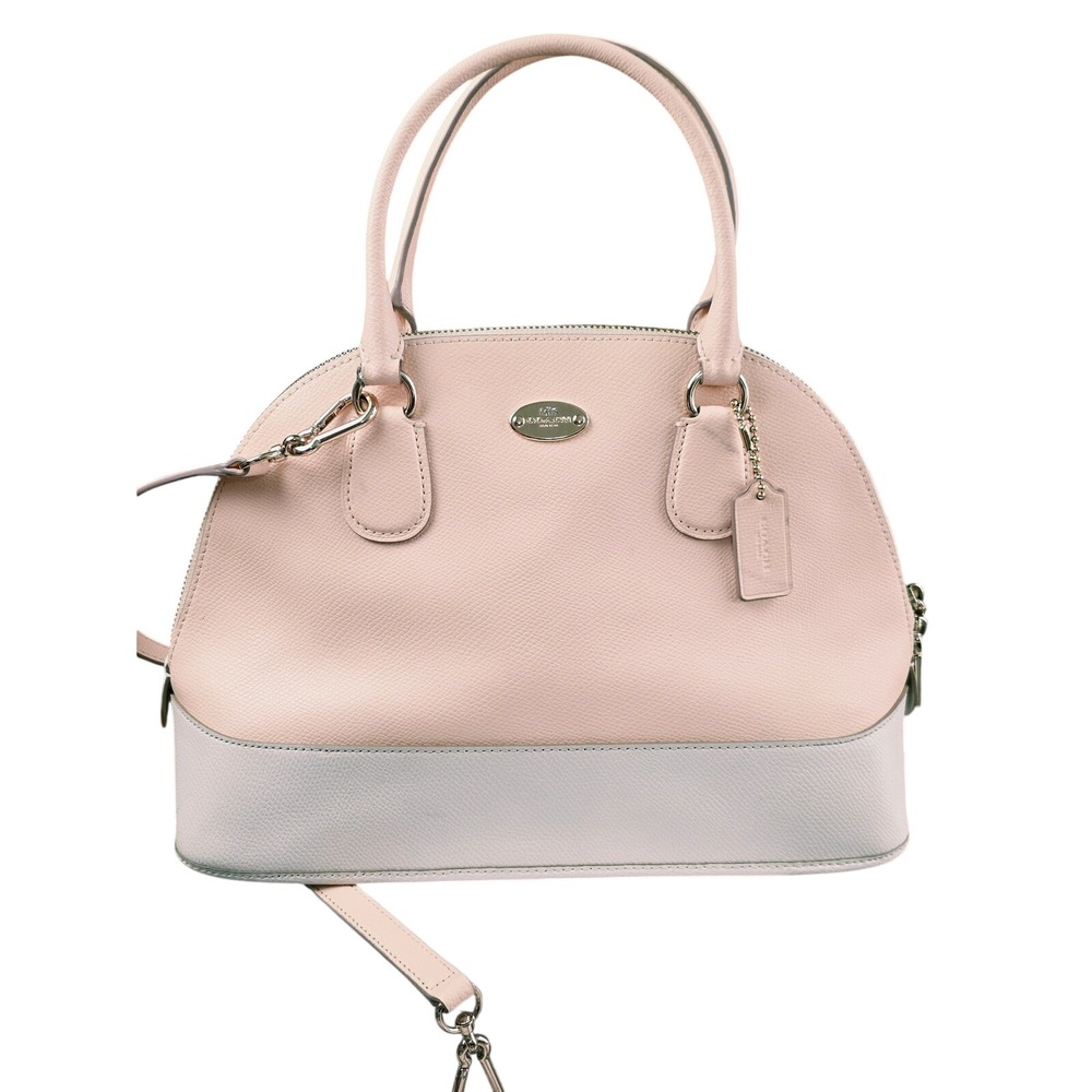 Coach Cora Domed Satchel Medium Apricot Chalk Good Crossgrain Leather F34491 - Picture 1 of 16